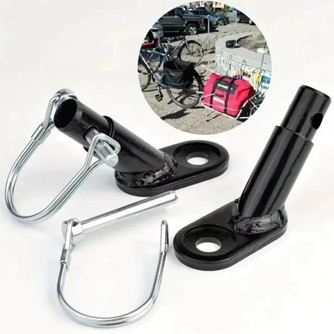 Heavy Duty Bicycle Trailer Hitch Coupler Connector Alloy Attachment For Schwinn And Instep Bikes, built with steel, black