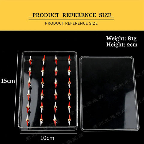 Hands On Magnetic Molecular Model Kit For Classrooms Ready To Use Physics Teaching Tool For Magnetism Experiments Junior High Lab Equipment Transparent Box With 24 Steel Needles For Demos And Education showing a transparent box of steel needles dimensions labeled.