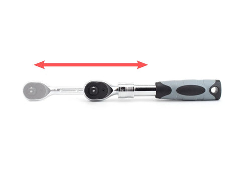 Extendable Long Handle Socket Ratchet Set For 1/4, 3/8, And 1/2 Inch Drives, 72-Tooth Quick Release Head with extendable handle