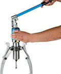 Heavy Duty Hydraulic Gear Puller And Wheel Bearing Separator With Three Jaw Design removing a rotor with lever action.