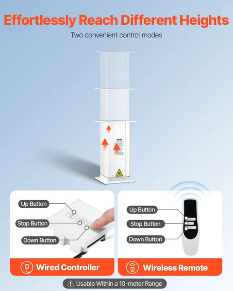 VEVOR Electric Lifting Column System, 176 Lbs Lift Table featuring wired and wireless controls for adjustable height.