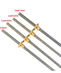 Pro Grade High Precision Ball Screw Nut End Kit With T8 Lead Screw, showing 1mm to 8mm leads, carbon steel.