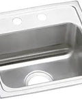 Drop In Single Bowl Top Mount Stainless Steel Kitchen Sink 17 By 16 Inch Basin, 20 Gauge Durable Construction