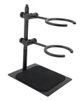 Top Shelf Pour Over Coffee Dripper Stand Set With Double Tier Brew Station showing black aluminum frame with two rings.
