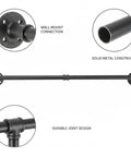 Space Saving Garment Rack for Entryway and Bedroom with industrial metal rod, wall mount connection, and durable joint design.