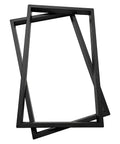 Straight Up Heavy Duty Wrought Iron Floating Shelf Brackets Ceiling And Wall Mount Rock Solid Black Pipe Rack Three Pack, two black frames.