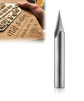 1/4 Inch Shank 22 Degree Engraving Router Bit For CNC Wood Carving With V Groove Profile And 5/8 Inch Cutting Length Tungsten Steel