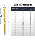 Get The Job Done With These 5Pc Cobalt Hss Drill Bits For Stainless Steel And Tough Alloys Featuring A Hot Split Tip For Precision Work Without Walking Or Breaking. size chart with 1-13 mm drill bit lengths