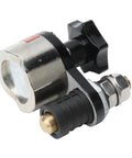 Top Tier Magnetic Welding Ground Clamp With Heavy Duty Double Layer Insulation And Secure On Off Switch For Stable Conduction In All Electronic Welding Tools Projects, close-up view showing metal and plastic components.