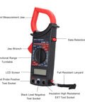 AC DC Auto Range Clamp Meter With Beeper 1000A Voltage Tester, NCV Testing, showing labeled parts and digital screen