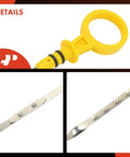 Engine Oil Dipstick For Chevrolet GMC Cadillac Vehicles Fits Silverado Tahoe Suburban Sierra Yukon XL Savana Escalade ESV EXT W62 Measuring Rod Dipstick Must Have, detailed view of yellow handle and stainless steel rod with markings.