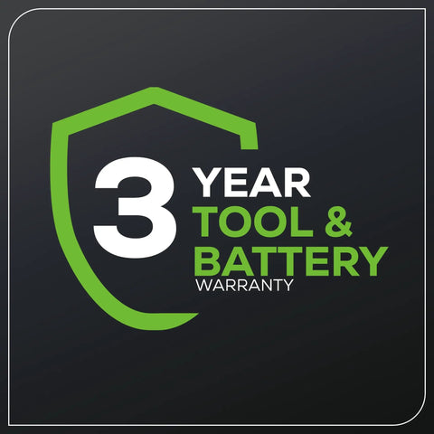 3-year tool and battery warranty for 40V Cordless Pole Hedge Trimmer With 20 Inch Dual Action Blade And Included 2Ah Battery And Charger G Max