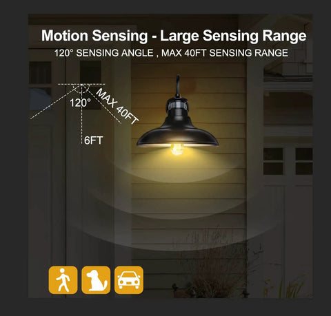 Motion Sensor Outdoor Lights Dusk To Dawn With 3 Lighting Modes Exterior Porch Light Wall Mount IP65 Waterproof Anti Rust For House And Garage 2 Pack Bundle