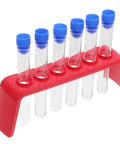 Red Plastic Six Hole Test Tube Rack And Holder For Upright Tubes Burette Stand Secure Lab Organization And Stable Support For Professional Science