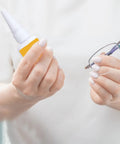 Person using Eyewear Frames Repair Glue With Fine Tip Quick Bonding for Broken Glasses Temples Instant Adhesive for DIY Projects