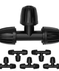 Six Pack Half Inch Drip Irrigation Tee Connectors Barbed Lock Fittings For Half Inch Tubing Leak-Proof 3-Way Coupler