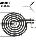 6 inch 1350 watt element from Chrome Drip Pans And Surface Burner Elements Replacement Kit For GE Hotpoint Range Stove
