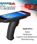 Workhorse Android Barcode Scanner With Pistol Grip Equipped With SE4710 Engine Handheld Android 12 PDA side view