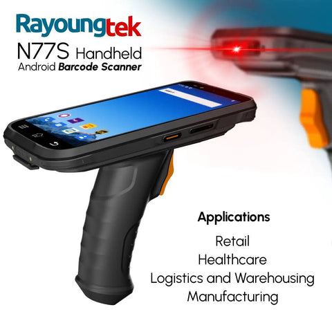 Workhorse Android Barcode Scanner With Pistol Grip Equipped With SE4710 Engine Handheld Android 12 PDA side view