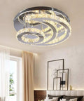 Modern LED Crystal Chandelier Ceiling Light Fixture Square Flush Mount Pendant Lamp For Bedroom Hallway Bathroom Dining