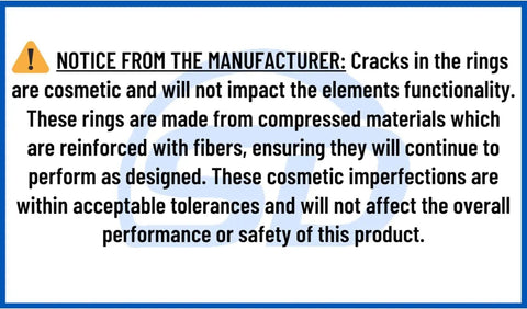 Notice about cosmetic cracks in Radiant Surface Element Replacement For Electric Range Six And Three Eighths Inch 1200W DG47-00060A 4010987.