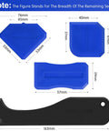 Four Piece Silicone Caulking Tool Set For Sealant Finishing And Grout Scraping Flexible Plastic Tools With Dimensions