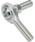 Heavy Duty Steel Heim Joint Rod End With 1/2-20 Left Hand Male Threads and Teflon Lined Bearings, zinc finish, close-up view.