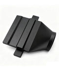 Straight Flow Under Garage Door Vent With Heavy Duty 6 Inch Duct Adapter, black steel, designed for workshop fume exhaust.