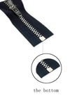 Zipper installation with bottom pin from 160 Piece Metal Zipper Insertion Pins Kit For DIY Zipper Repair, close-up view