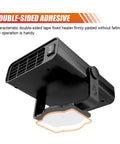 Double-sided adhesive mounted Ditch The Morning Frost 12V Car Heater And Windshield Defogger, 150W with control button.