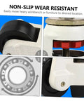 Close-up view of Heavy Duty Leveling Caster Wheels For Workbench And Garage Table Rig Up Adjustable Glides, showing non-slip design.