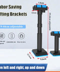 Heavy Duty Furniture Lifters With Smooth Glide Rollers, Adjustable Height Brackets For Hassle Free Cabinet And Kitchen Setup, Pro Labor Saving Tool That Moves Heavy Loads Without The Sweat, showing adjustable lifting brackets with anti-slip bases.