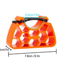 Clip On Bike Stabilizer And 30mm Elevation Tool for inverted parking with no slip rubber straps in orange, 7.8cm x 2.5cm x 3.3cm.
