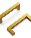 Solid Core Stainless Steel Cabinet Pulls 5-1/16 Inch Center, Heavy Duty Kitchen Drawer Handles, Skylight Collection Pack Of 10, gold finish.