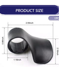 Heavy Duty Slick Motorcycle Cruise Control Grip And Throttle Assist Gear For Smooth Cruising Universal Handlebar Accelerator Booster With No Sweat Setup In Black, size and dimensions shown.