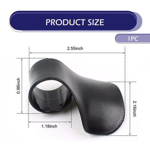 Heavy Duty Slick Motorcycle Cruise Control Grip And Throttle Assist Gear For Smooth Cruising Universal Handlebar Accelerator Booster With No Sweat Setup In Black, size and dimensions shown.