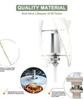 "Dope Vertical Wind Turbine Generator 1500W 12V 24V 48V With MPPT Low Noise For Home Farm Garden Marine RV Windmill White 48V Energy Efficient Wind Power System" showcasing quality materials and design features.