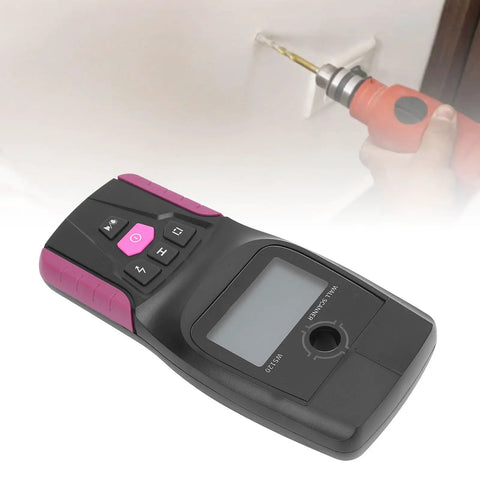 Bewinner Wall Scanner with LCD Display, precision machined electronic stud finder in hand, detecting wall studs.