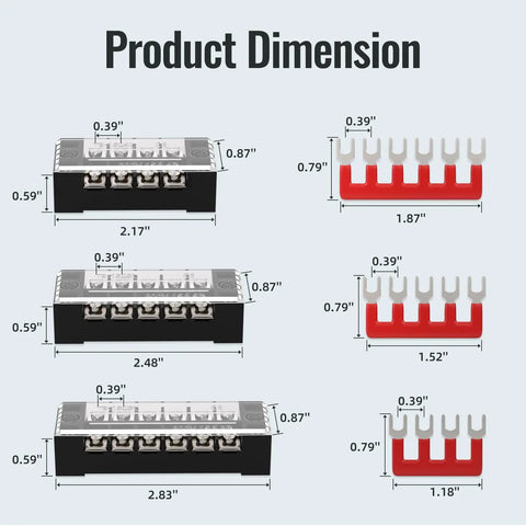 15A Screw Terminal Block Kit With Dual Row Covered Design For Four, Five Or Six Position Blocks 400V Pre Insulated Barrier Strips Image