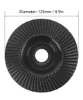 Heavy Duty Tungsten Carbide Grinding Wheel 125mm Angle Grinder Disc With Sharp Teeth For Sanding Carving Shaping And Polishing Wood Or Metal, top view.