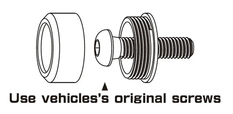 Slick Chrome License Plate Frame Screw Cover Caps With Hidden Bolt Design Adding Dope Swag To Your Ride Featuring Dog Paw And Carbon Fiber Options for installation, showing original screw use.