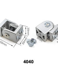 Ball Bearing Door Hinge With Silent Pivot Built To Last Heavy Duty Aluminum Connector For 20 30 40 45 Series Aluminum Extrusion Profiles And 28 4040 Size Ideal For Indoor And Outdoor Residential And Commercial Use, 4040 size aluminum hinge with 59mm and 39mm measurements