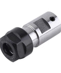 Collet Chuck CNC Spindle Tool Holder Compatible With ER11 Collets for Milling, black and steel, side view, 40mm high, 16mm shaft