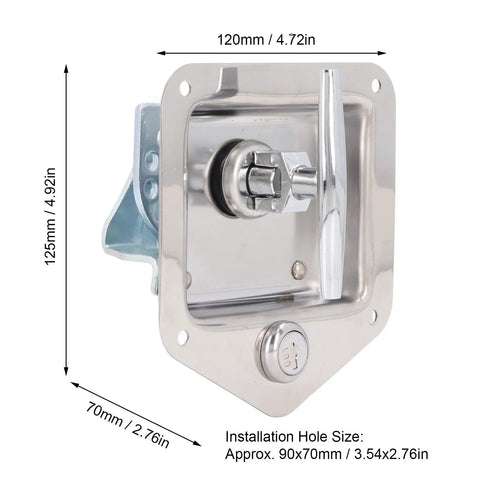 Built Damn Tough Stainless Steel T Handle Latch With Dual Keys For RV Truck Trailer Access Rock Solid Toolbox Lock That Keeps Your Rig Gear Locked In Tight Through Long Haul Shifts And Weekend Cruises