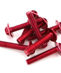 Beefy Sport Bike Bolt Kit With Red Finish Includes Hex Head Bolts Nuts And Set Screws Countersunk Fasteners For RSV4 RSV1000R SL750 And Similar Models Heavy Duty Motorcycle Hardware For Quick Secure Repairs And Maintenance, red hex bolts