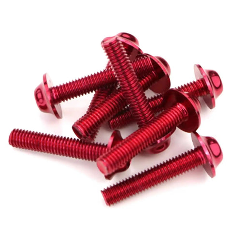 Beefy Sport Bike Bolt Kit With Red Finish Includes Hex Head Bolts Nuts And Set Screws Countersunk Fasteners For RSV4 RSV1000R SL750 And Similar Models Heavy Duty Motorcycle Hardware For Quick Secure Repairs And Maintenance, red hex bolts