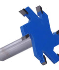 Solid Yg8 Alloy 6-Flute Router Bit With Tough Carbide Tip For Clean T Slot Wood Routing And Smooth Milling On Hardwood Projects Plus Long Lasting Durability, close-up view of router cutting edges.