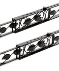 Sliding Glass Window Security Bar Set Of 2 Adjustable Size Black Extra Home Security Beyond Locks Durable Iron Construction Easy To Install Decorative Leaf Pattern For Maximum Window Protection