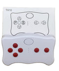 White 2.4G remote control for 12V Kids Ride On Car DIY Harness Kit with red buttons and illustrated diagram