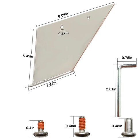 Skeg Guard For Alpha One Gen 2 Boats Protects Against Ramp Drag And Wear Corrosion Heavy Duty Marine Grade Stainless Steel Direct OEM Replacement 27031 with measurements.